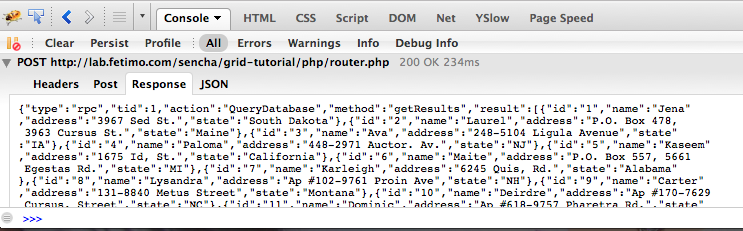 Sending a request to router.php and getting a response