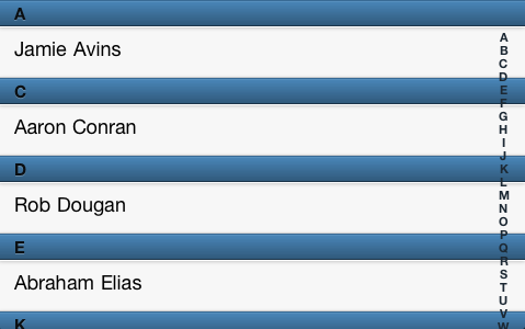 Ext.List screenshot