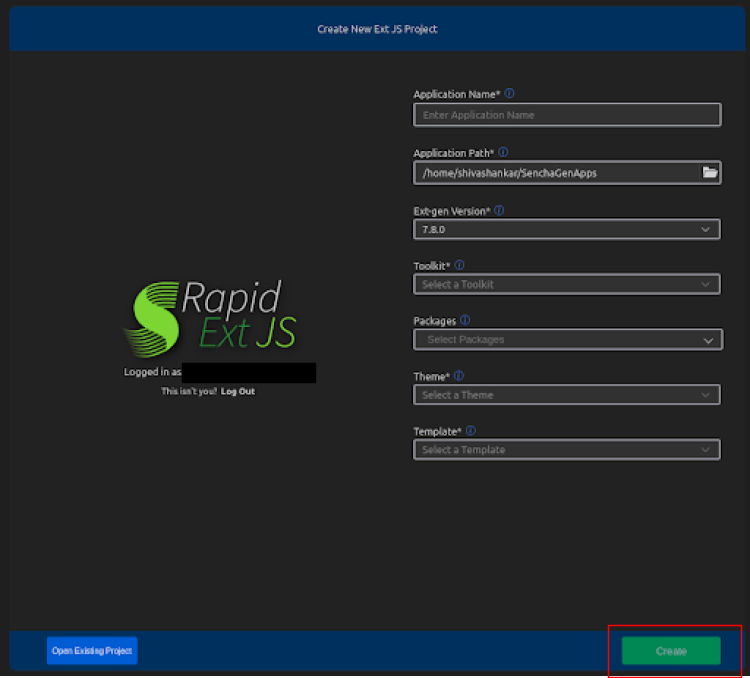 Create Rapid Ext JS