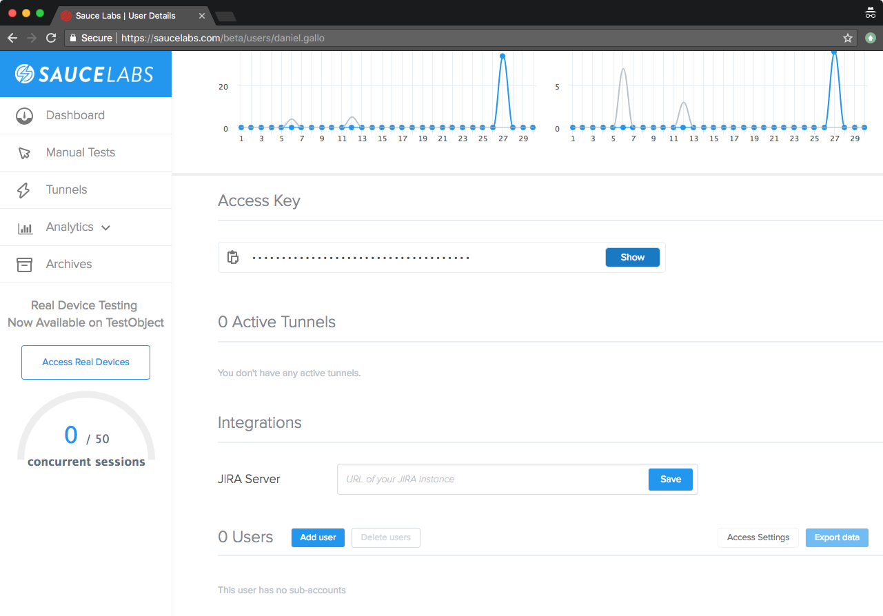 Sauce Labs Access Key