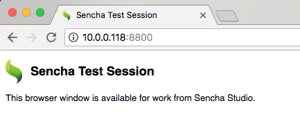 Sencha Studio Parked Browser Page