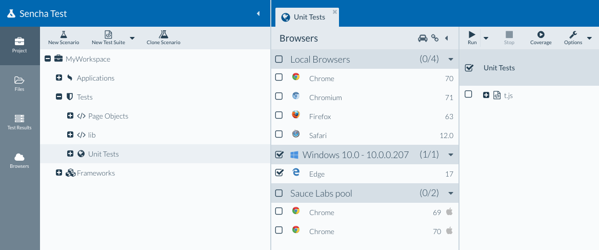 Remote Edge browser showing up in the test runner screen