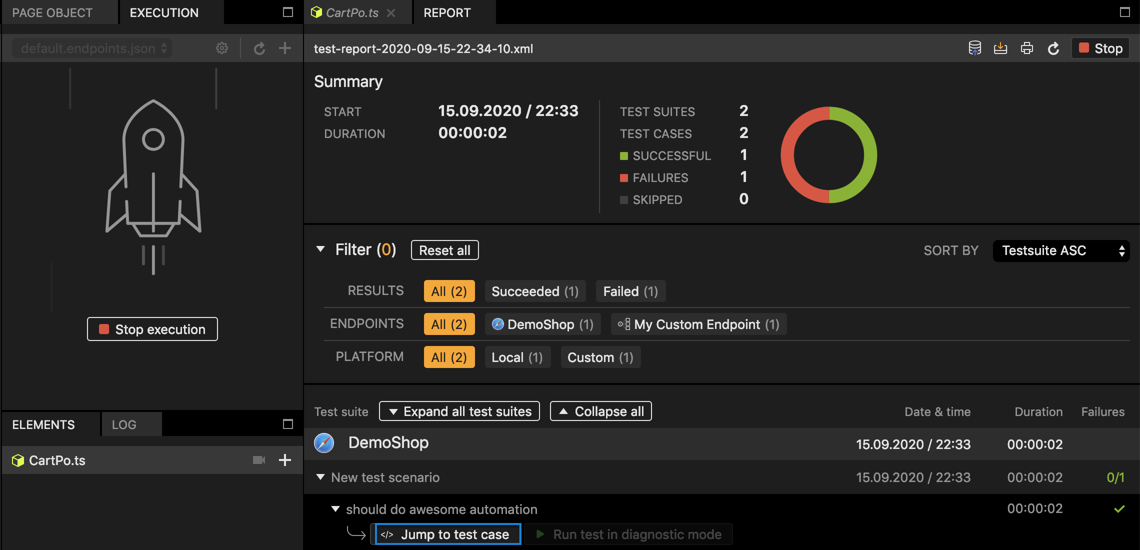 Diagnostic Mode Webtestit